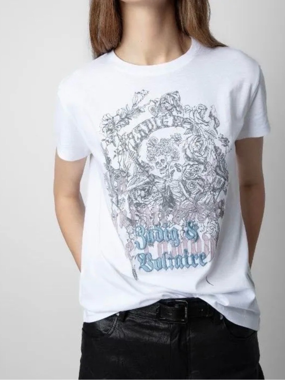 Zadig & Voltaire Embroidered Skull & Reaper T-Shirt